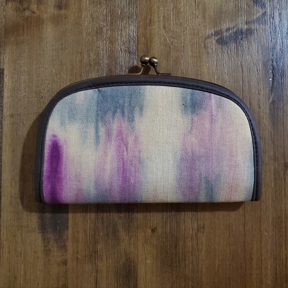 New Women's Vintage Urban Outfitters Ball Clasp Tie Dye Coin Purse Clutch Wallet